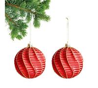 Christmas Ornaments - 2 Pieces Decoration Pendant, 8cm Christmas Ball Tree Ornaments, Festive Hanging Decor for Indoor Outdoor Winter Holiday Home Family Friends Wall Window