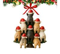 Christmas Ornaments | 2D Acrylic Festive Seasonal Decoration | Bulldog Dog Christmas Ornament For Door Window Fireplace Mantel Stair Bedside | Holiday Home Decor Gift For Pet Lovers Family Friends