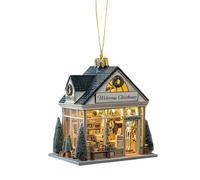 Christmas Ornaments | 2D Acrylic House Tree Hanging Decoration | Festive House Ornament Christmas Decor | for Window, Party, Holiday, Home, Wall, Car, Backpack, Celebration