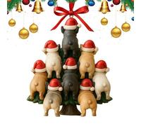 Christmas Ornaments - Acrylic Festive Decoration, Bulldog Dog Ornament | 2D Hanging Holiday Decor, Seasonal Accent Piece for Door Window Fireplace Mantel Stair Bedside Home Party Celebration