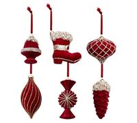 Christmas Ornaments Balls - 8 Pieces Flocking Holiday with Decor Set, Elegant Flocked Ornament Balls for Indoor Party Gathering Mantel Fireplace Tree or Living Room Home Decoration