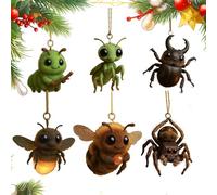 Christmas Ornaments - Christmas Tree Decorations, Cute Acrylic 2D Small Animal Home Decors, Farmhouse ChristmaAs Tree Decor for Bedroom Bathroom Bedside Hallway School Offices Thanksgiving