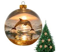 Christmas Ornaments - Cute Bird and Sea Turtle with Ball Decorations Tree and Home, Creates Festive Holiday Ambiance, Decorative Hanging Bulbs for Window Bedroom Office Car or Yard Display