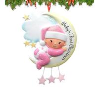 Christmas Ornaments - Resin Baby's First Christmas Baubles - Hangable Tree Decorations for Holiday Winter Rear View Mirror Car Bag Wall Home Garland Family Fireplace