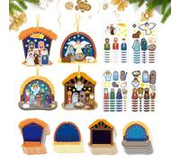 Christmas Ornaments - Sturdy Design, Nativity Christmas Ornaments, Religious Christmaas Orrnaments, Nativity Scene Card Decor Tree Ornament Kit | for Holiday Crafting Projects Adults Teens Window Door