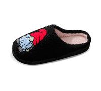 Christmas Pairables Santa, Just bring Wine - Pantuflas de forro polar sherpa súper suaves para mujer, tallas del Reino Unido, Black, 36 1/3 EU