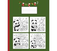 Christmas Panda & Turtle Coloring Cover Notebook - College Ruled, 7.5" x 9.25", 110 Pages | Weihnachts-Panda & Schildkröte Notizbuch - Liniert, 19,1 x ... | Süßes Weihnachts-Journal mit Cartoon