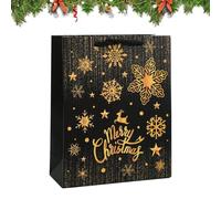 Christmas Paper Bags - Foldable Gift Bag, Candy Goodie Treat Bagswith Handle, Eco-Friendly Cardboard, Convenient Storage Carrying, Holiday Party Supplies, Shopping Gift Bags for Candy, Pastries