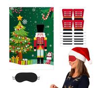 Christmas Party Games - Interactive Pin The Hat Toy for Festive Entertainment | Fun Nutcracker Theme with Reutilizable Game Sheet, Engaging Group Activity, Ideal para Family Holiday Gathering, 51,4 x