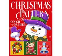 Christmas Pattern Color By Number: Joyful Moments Coloring pages with Simple Festive Wreath Illustrations for Adults Stress Relief & Relaxation