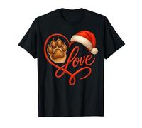 Christmas Paw Love Heart Santa Dog Mom Funny Pet Lover Dogs Camiseta