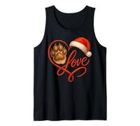 Christmas Paw Love Heart Santa Dog Mom Funny Pet Lover Dogs Camiseta sin Mangas