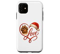Christmas Paw Love Heart Santa Dog Mom Funny Pet Lover Dogs Carcasa para iPhone 11
