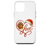 Christmas Paw Love Heart Santa Dog Mom Funny Pet Lover Dogs Carcasa para iPhone 12 Mini