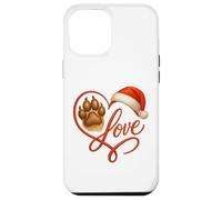 Christmas Paw Love Heart Santa Dog Mom Funny Pet Lover Dogs Carcasa para iPhone 12 Pro MAX