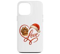 Christmas Paw Love Heart Santa Dog Mom Funny Pet Lover Dogs Carcasa para iPhone 13 Pro MAX