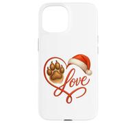 Christmas Paw Love Heart Santa Dog Mom Funny Pet Lover Dogs Carcasa para iPhone 15