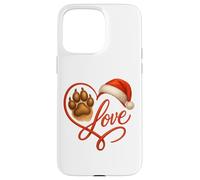 Christmas Paw Love Heart Santa Dog Mom Funny Pet Lover Dogs Carcasa para iPhone 15 Pro MAX