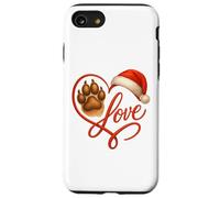 Christmas Paw Love Heart Santa Dog Mom Funny Pet Lover Dogs Carcasa para iPhone SE (2020) / 7/8