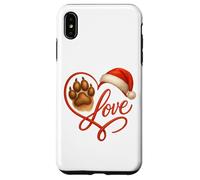 Christmas Paw Love Heart Santa Dog Mom Funny Pet Lover Dogs Carcasa para iPhone XS MAX