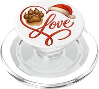 Christmas Paw Love Heart Santa Dog Mom Funny Pet Lover Dogs PopSockets PopGrip para MagSafe