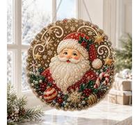 Christmas Pearl Art DIY Diamond Painting Hanging Suncatcher Ornament (#A,8IN)
