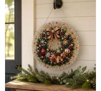 Christmas Pearl Art DIY Diamond Painting Hanging Suncatcher Ornament (#B,10IN)