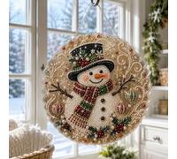 Christmas Pearl Art DIY Diamond Painting Hanging Suncatcher Ornament (#E,10IN)