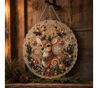 Christmas Pearl Art DIY Diamond Painting Hanging Suncatcher Ornament (#F,10IN)
