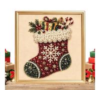 Christmas Pearl Art Kit - Bead Applique Craft | Holiday DIY Painting Set