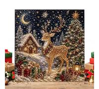 Christmas Pearl Art Kit, DIY Rhinestone Wall Painting Decoration Set, 20cm