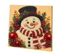 Christmas Pearl Art Paintings Cute Reindeer Santa Snowman with Frame