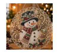 Christmas Pearl Diamond Art, DIY Hanging Suncatcher Ornament with 3D Beads (Snowman,L)