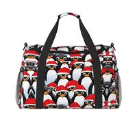 Christmas Penguins Weekender Overnight Carry On Bag para mujeres y hombres, perfecta para viajeros frecuentes, Black, Talla única