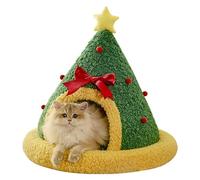 Christmas Pet Bed, Cute Cat Cave Bed, Winter Pet Tent Bed, Portable Pet Cave, Cozy Holiday Pet Bed, Comfortable Dog Nest Bed, Soft Pet Away for Dogs Cats