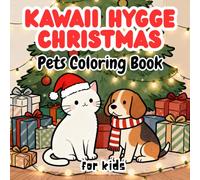 Christmas Pets Coloring Book for Kids: Cute Cats & Dogs in Simple Winter Holiday Scenes
