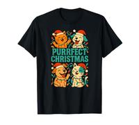 Christmas Pets Purrfect Christmas, Linda Amante de los Animales para Mujer Camiseta
