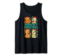 Christmas Pets Purrfect Christmas, Linda Amante de los Animales para Mujer Camiseta sin Mangas