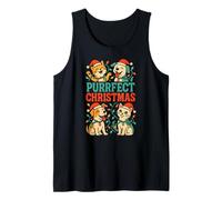 Christmas Pets Purrfect Christmas, Linda Amante de los Animales para Mujer Camiseta sin Mangas