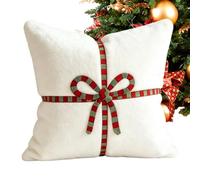 Christmas Pillow Cover - 17.71in Plush Holiday Cushion Case For Sofa