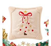 Christmas Pillow Cover - Tree Bow Cushion Case, Soft Holiday Home Decor