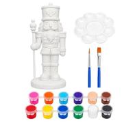 Christmas Plaster Figurine, DIY Santa Nutcracker with 12 Colors, Holiday Ai