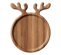 Christmas Platter, Wooden Antler Serveware Antler Shaped Serving Trays Christmas Decorations | Festive Cheese Snack Food Cookie Fruit Candy Party Home Kitchen Table Decor