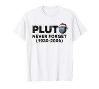 Christmas Pluto Never Forget Funny Retro Holiday X-Mas Astronomía Camiseta