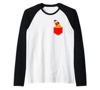 Christmas Pocket Santa Sun Conure For Parrot Birds Lovers Camiseta Manga Raglan