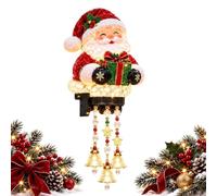 Christmas Porch Railing Light - Warm LED Santa & Reindeer | Outdoor Lamp | Base Design, Warm White LED Illumination, PP Construction, 3 AAA Battery Operated, for Patio & Fence