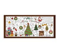 Christmas Poster Blank Doodle Art Banner, Large Holiday Coloring Wall Decorations, Interactive Creative Poster with Fun Drawings, Bedroom Living Room Dormitory Classroom for Kids Boys Girls Home
