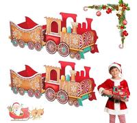 Christmas Presents Trains, Whimsical Gingerbread Santa's Gift Train Storage for Candy & Gifts, Deliver Holiday Cheer in Style (A*2)