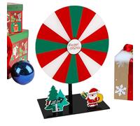 Christmas Prize Wheel, Game Spinner Stand, Erasable Board Design, Adjustable Height Base, 7.09 x 9.84 x 7.83 Inches, Colorful Slot Display, for Party, Carnival, Classroom, Event, Home, Show