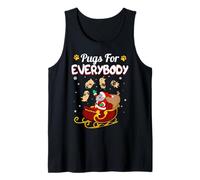 Christmas Pugs For Everybody Santa's Sleigh Pug Dog Lover Camiseta sin Mangas